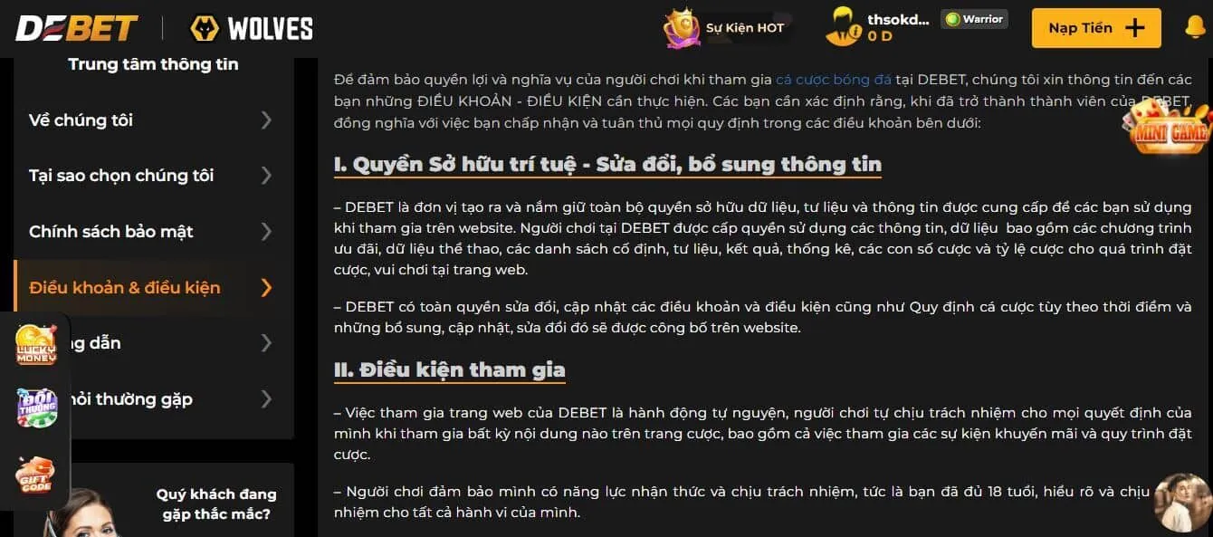 Điều khoản & điều kiện 1 Quy định về độ tuổi và quyền sở hữu trí tuệ