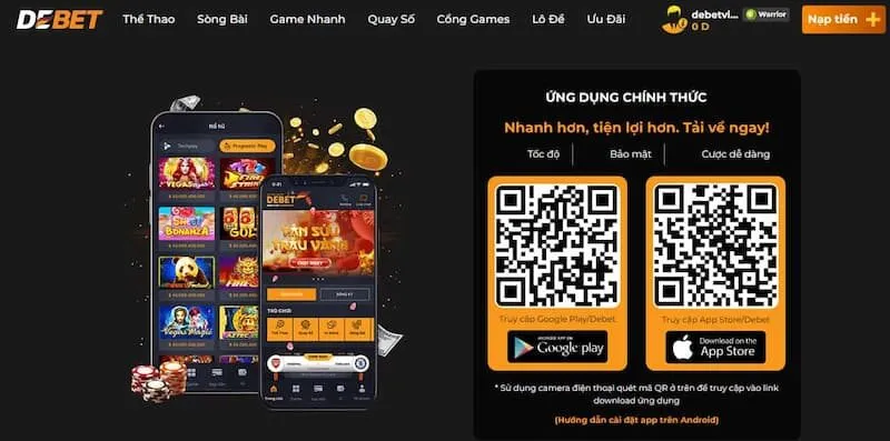 Tải App Debet 1 tai app debe